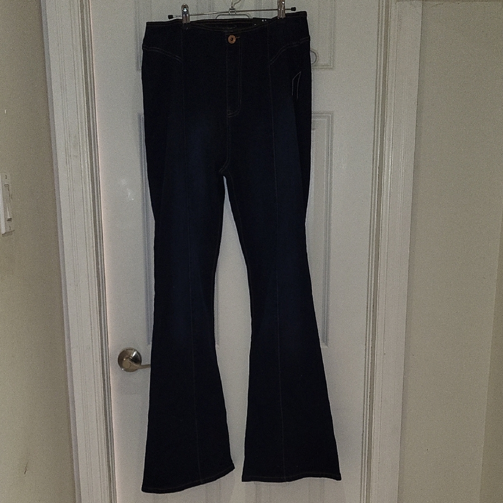 Fashion Nova Dark Blue Flare Jeans